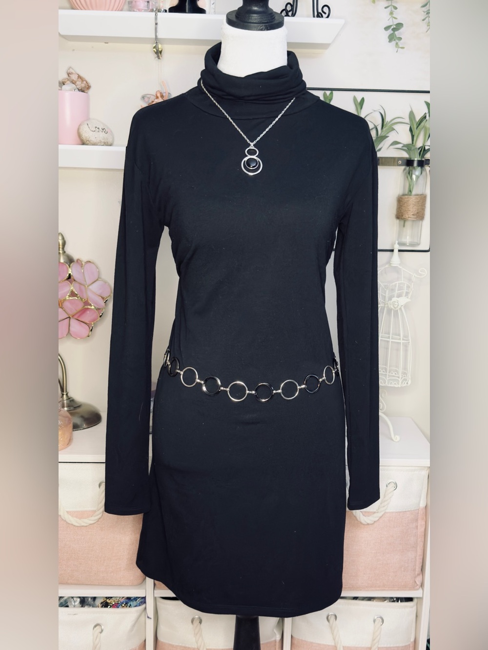 BP. Nordstrom Black Turtleneck Bodycon Mini Dress XS